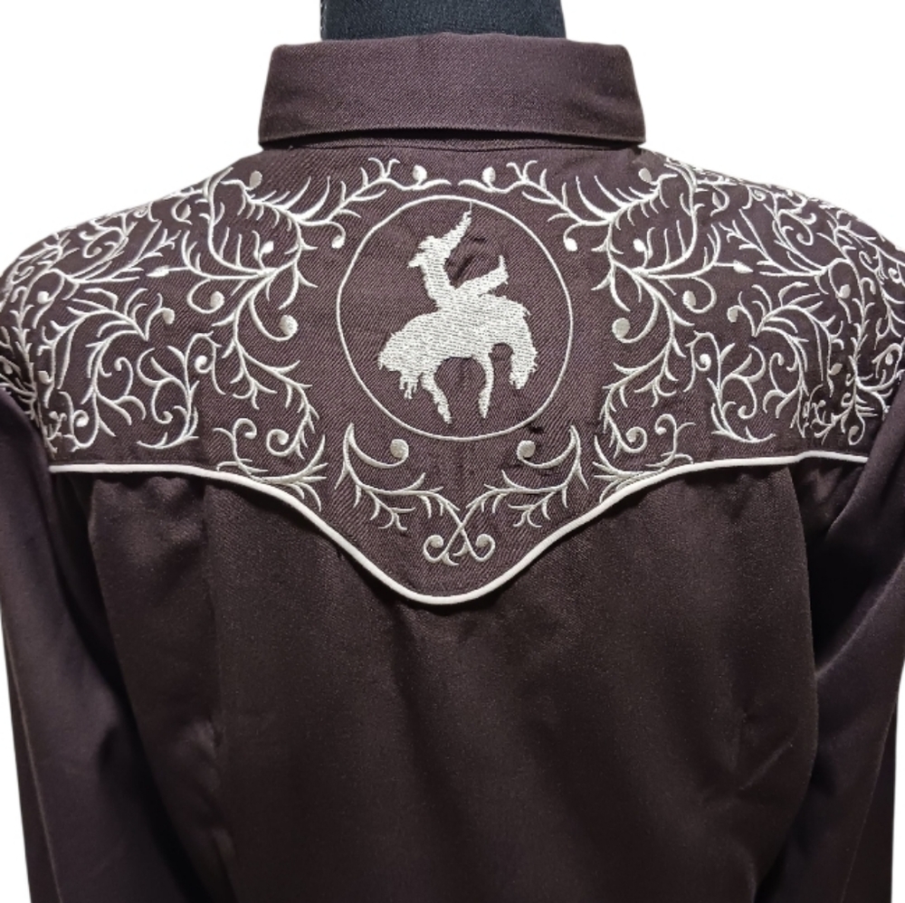 Vintage Roper Bucking Bronco Western Shirt Pearl Snap - Picture 6 of 11